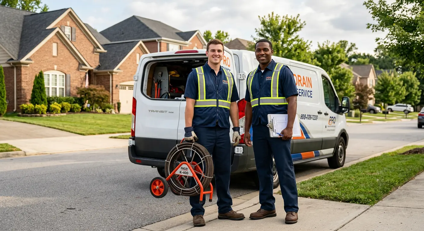 Sewer and drain service team with equipment ready for work in Opa-locka
